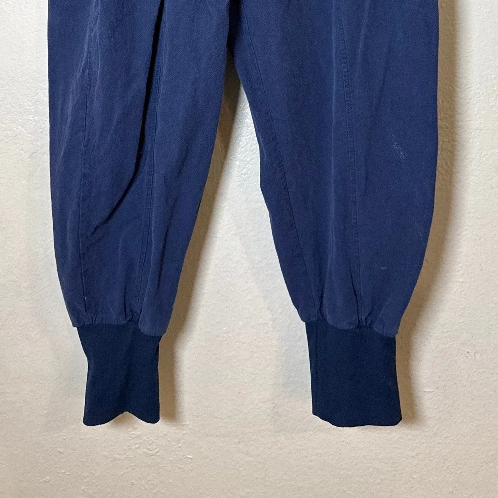 Kidōrim Men Joggers Med Navy Blue Drop Crotch Harem Pants Zen Boho Streetwear